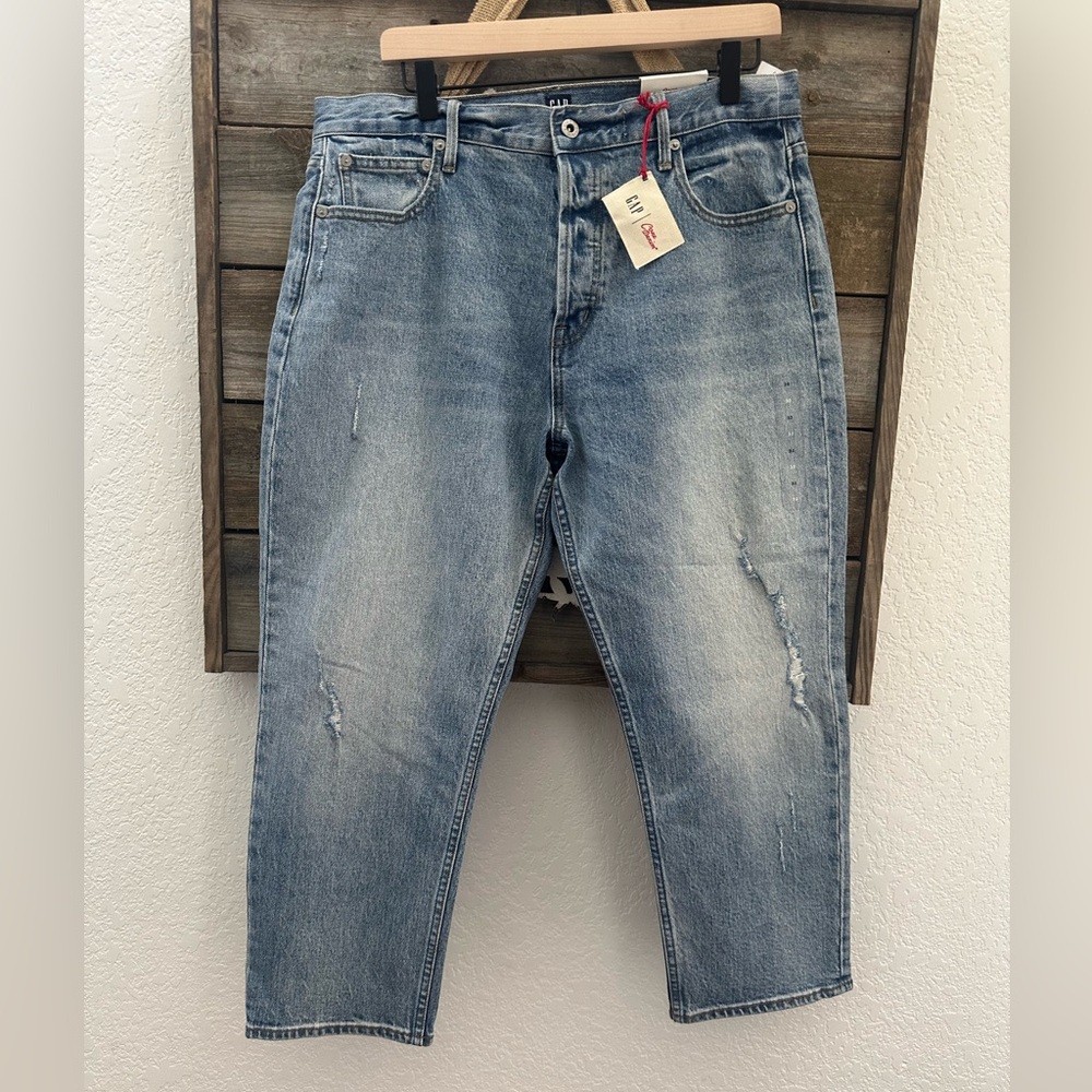 GAP‎ High Rise Straight Crop Cone Stretch Cotton Denim Ladies 32 NWT